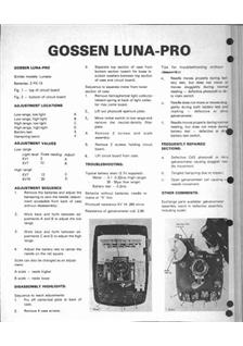 Gossen Profi- Six sbc manual. Camera Instructions.